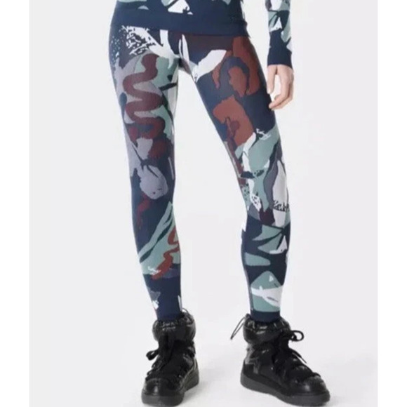 Sweaty Betty Retro Abstract Thermal Ski Base Layer Leggings Athletic Size Large - Picture 1 of 9